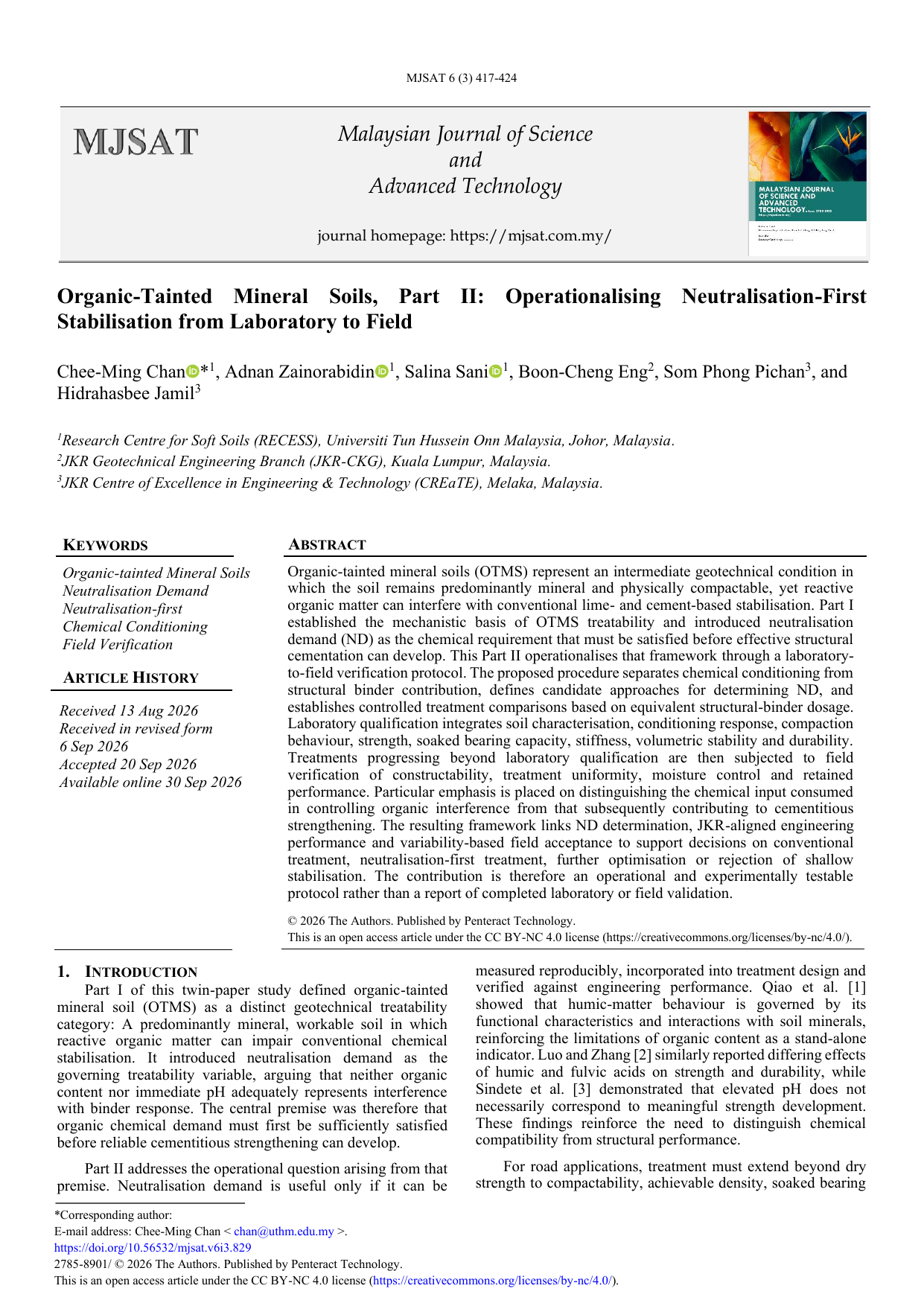 Organic-Tainted Mineral Soils, Part II: Operationalising Neutralisation-First Stabilisation from Laboratory to Field